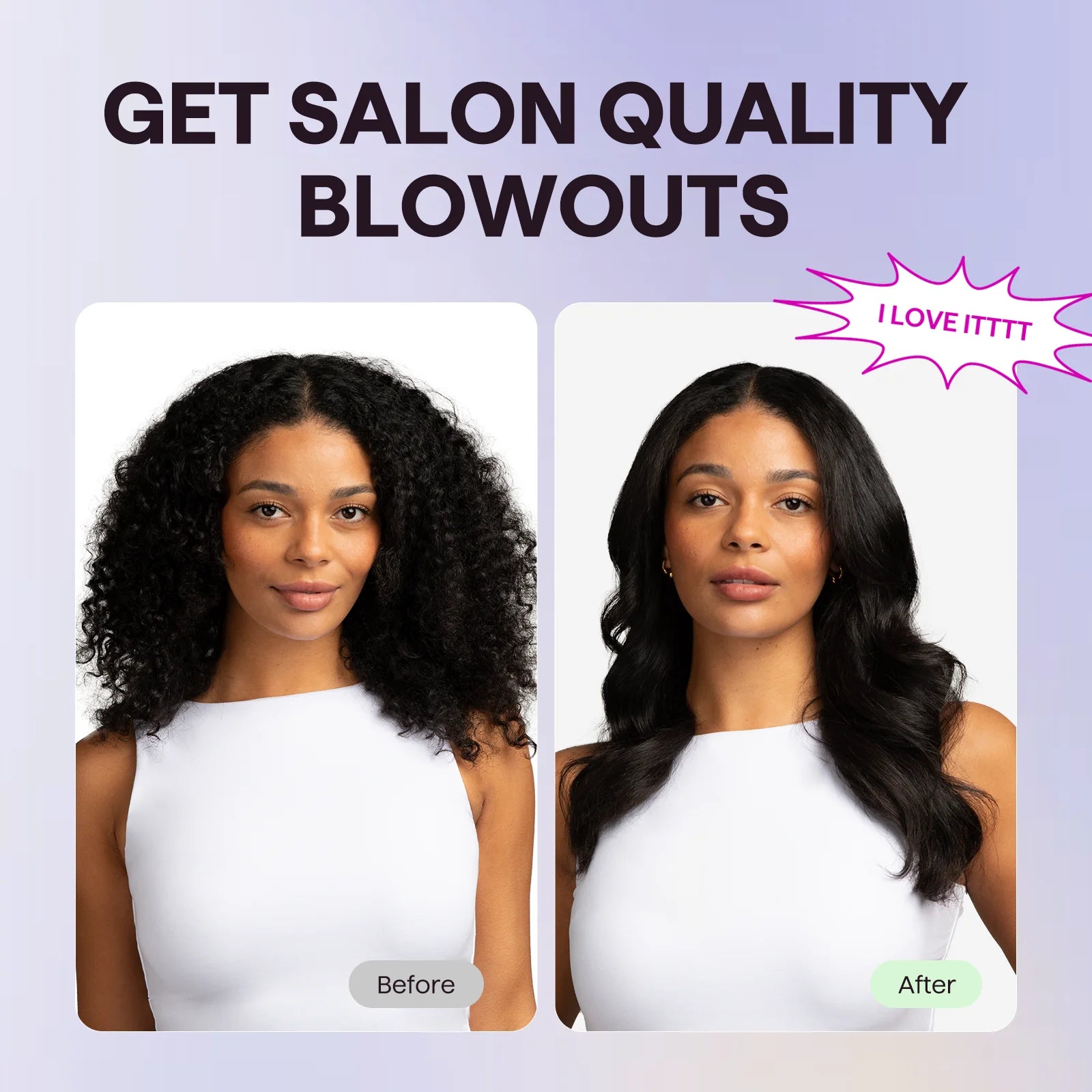 Thermal Brush for Blowout Look, 1 1/2 Inch Ionic Heated Nylon Brush Get Natural Curls, Rose Gold