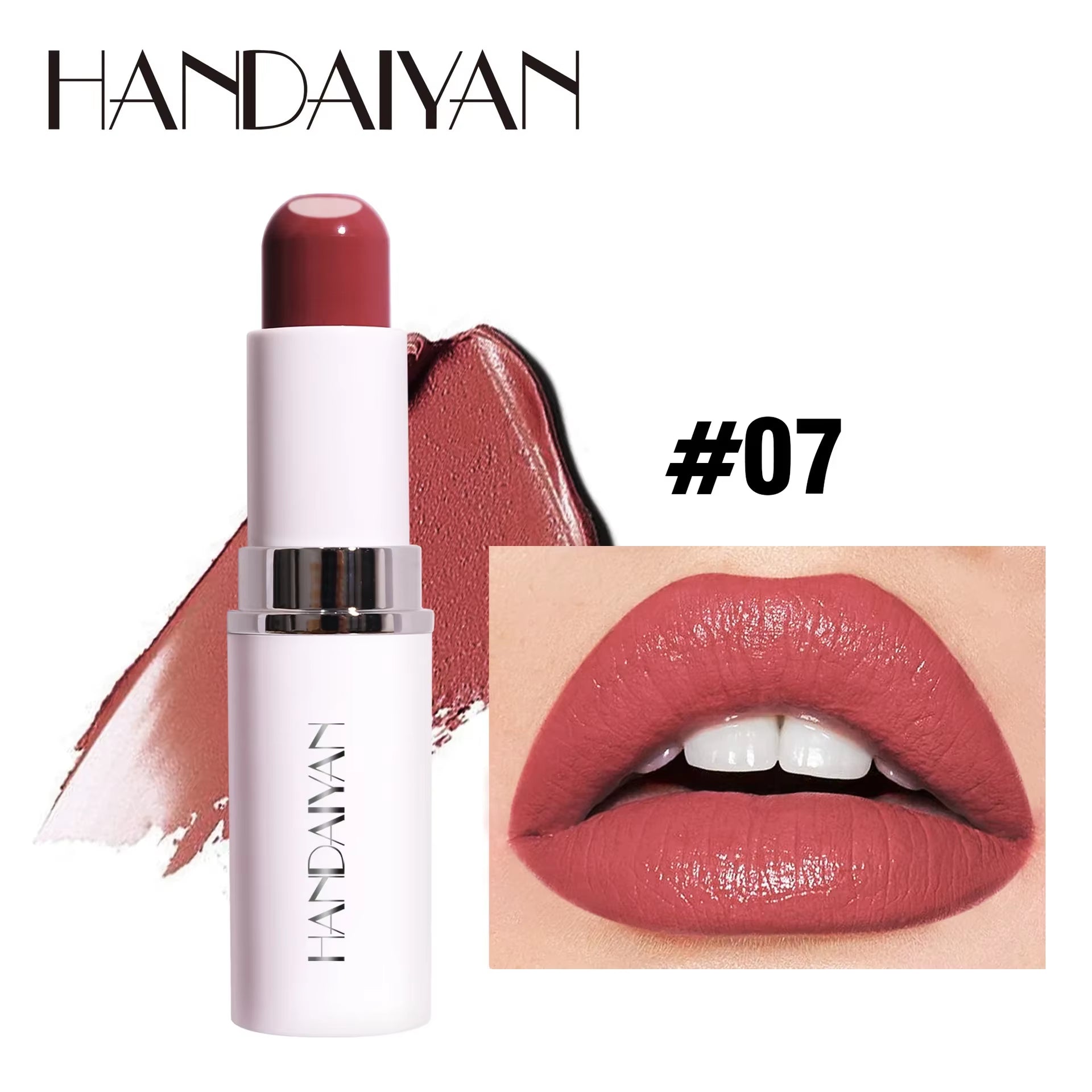 2-In-1 Nude Lipstick Matte Red Lip Balm Moisturizing 8 Colors Sandwich Lipstick Waterproof Long Lasting Non-Stick Cup Lip Stick