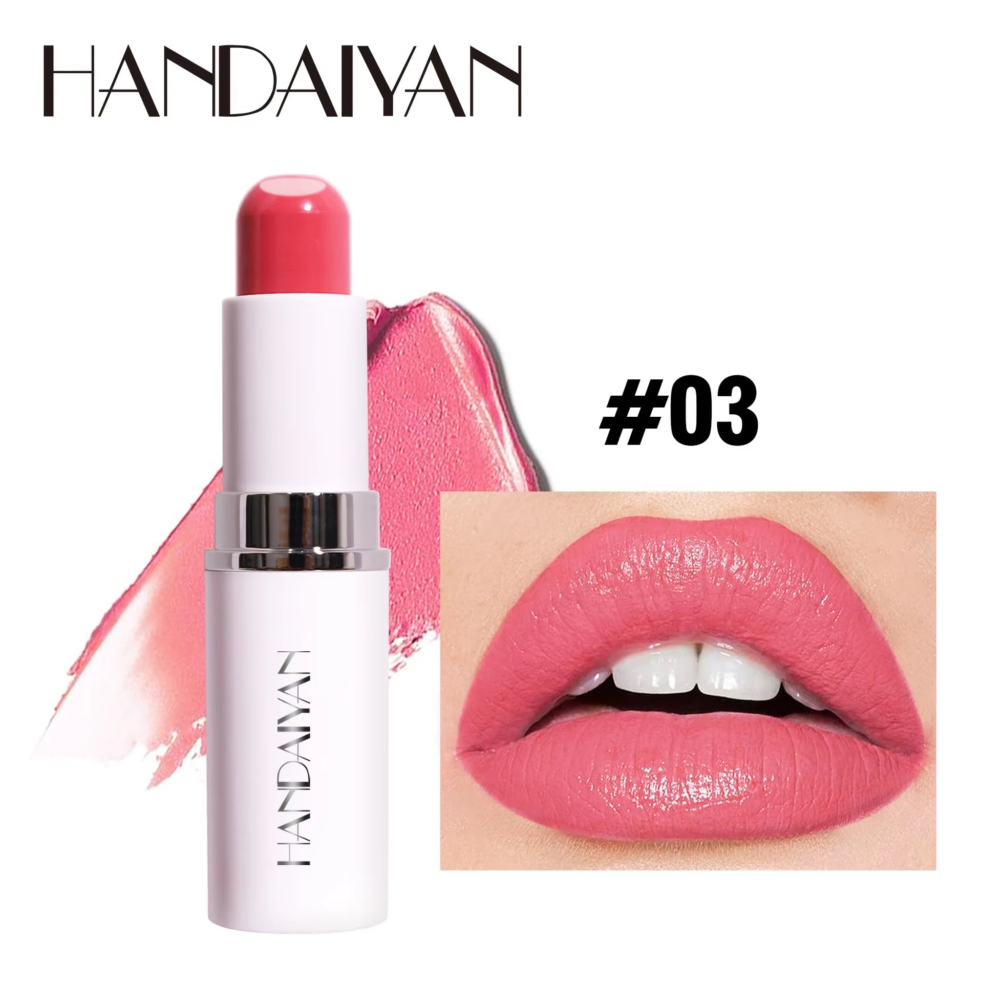 2-In-1 Nude Lipstick Matte Red Lip Balm Moisturizing 8 Colors Sandwich Lipstick Waterproof Long Lasting Non-Stick Cup Lip Stick