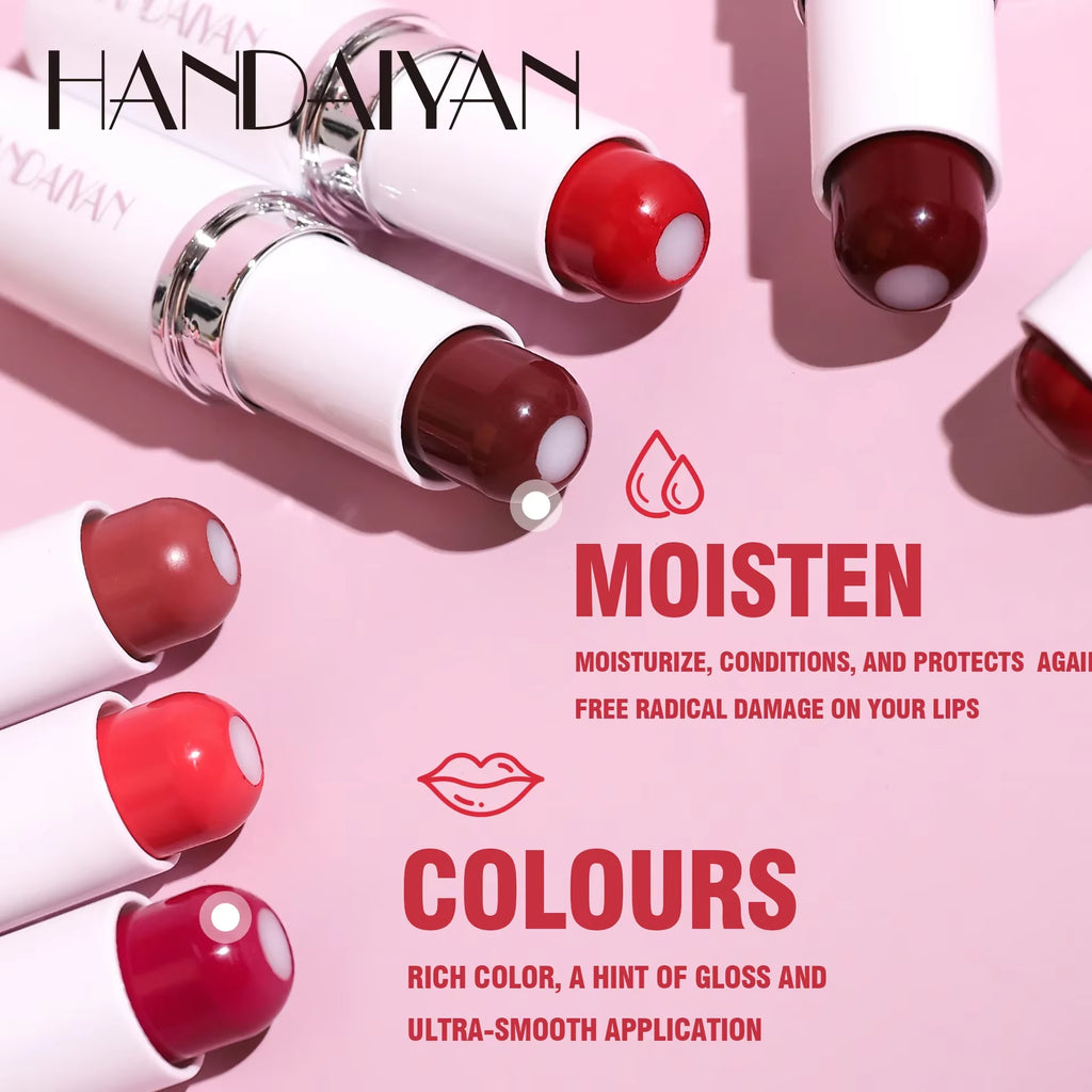 2-In-1 Nude Lipstick Matte Red Lip Balm Moisturizing 8 Colors Sandwich Lipstick Waterproof Long Lasting Non-Stick Cup Lip Stick