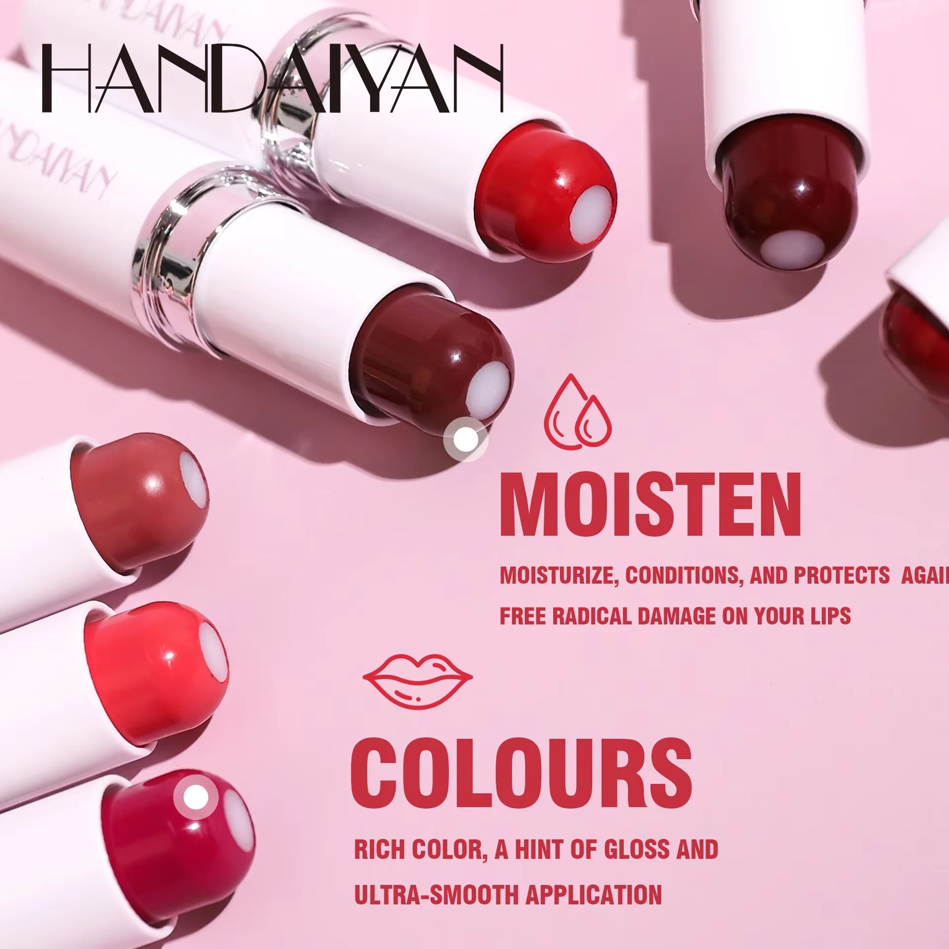 2-In-1 Nude Lipstick Matte Red Lip Balm Moisturizing 8 Colors Sandwich Lipstick Waterproof Long Lasting Non-Stick Cup Lip Stick