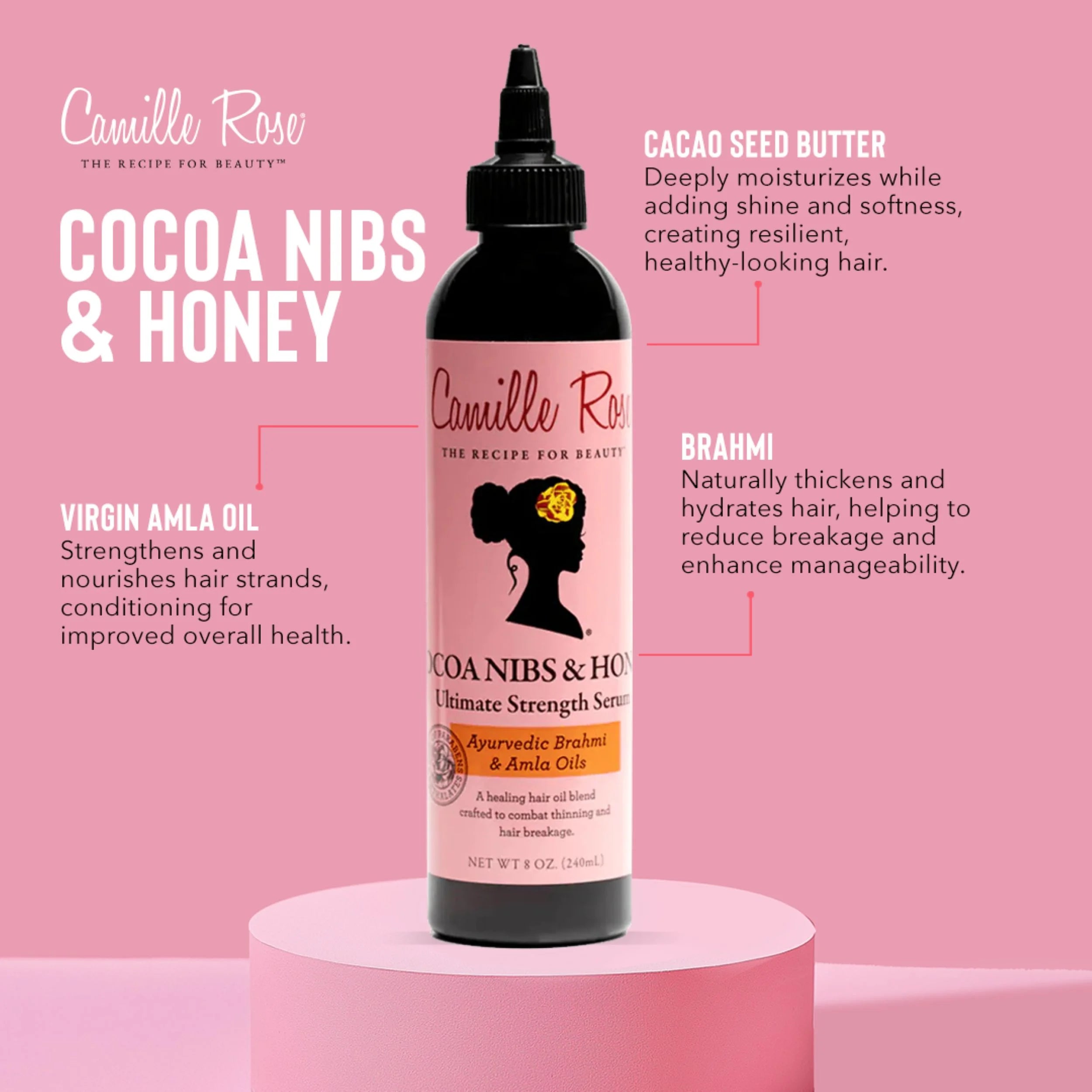 Suero De Cacao Y Miel De Máxima Fuerza Y Restauración Con Aceite De Amla Virgen Y Aceite Brahmi 8Oz